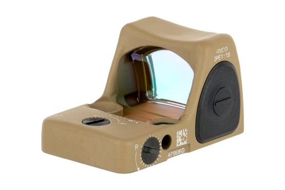 Trijicon Flat Dark Earth 1 MOA adjustable RMR Type 2 reflex sight features repeatable 1 MOA click adjustments